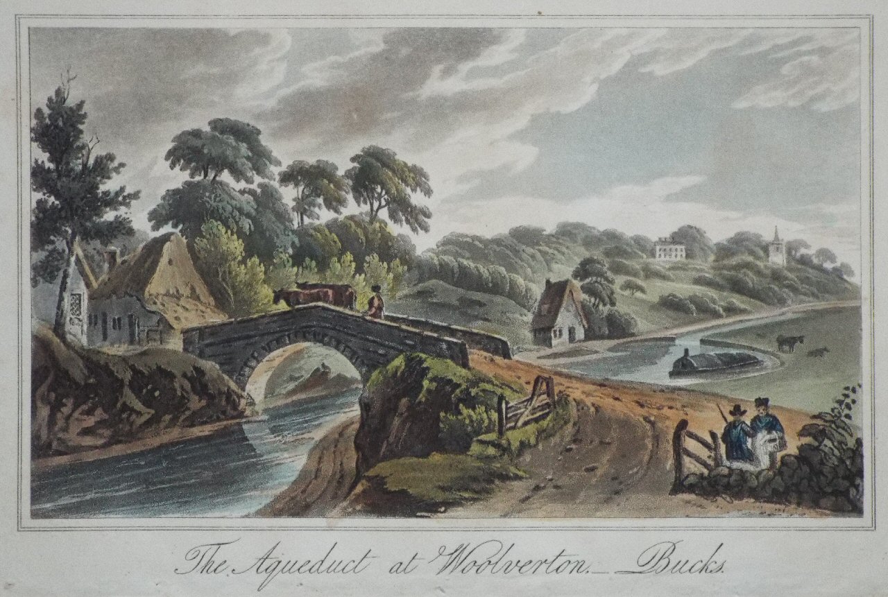 Aquatint - The Aqueduct at Woolverton, Bucks. - Hassell